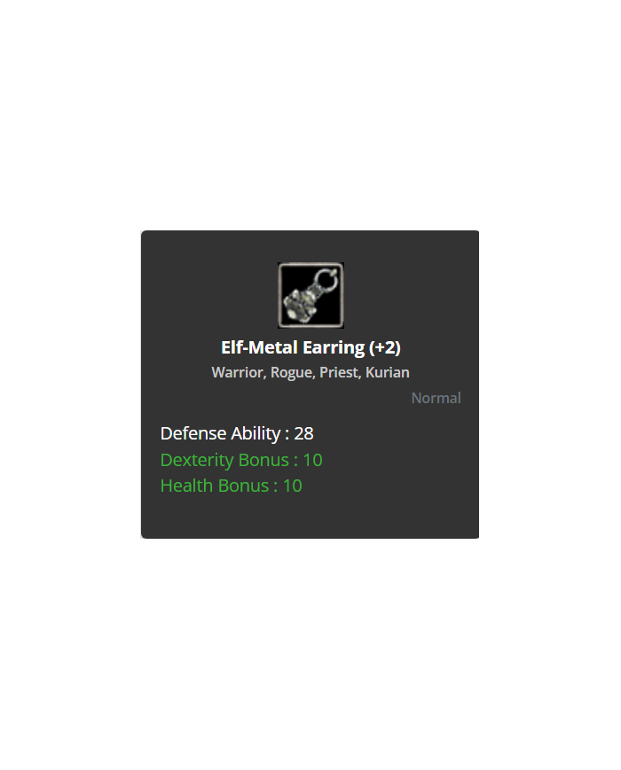 +2 Elf-Metal Earrring