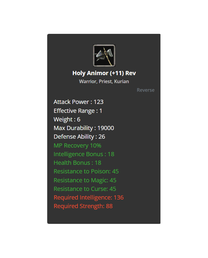 +11 Holy Animor