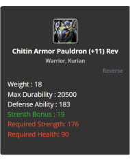 +9 Warrior Chitin Set
