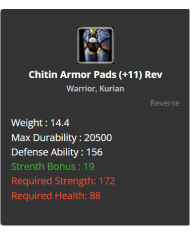 +9 Warrior Chitin Set