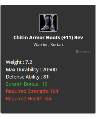 +9 Warrior Chitin Set