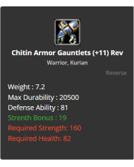 +9 Warrior Chitin Set