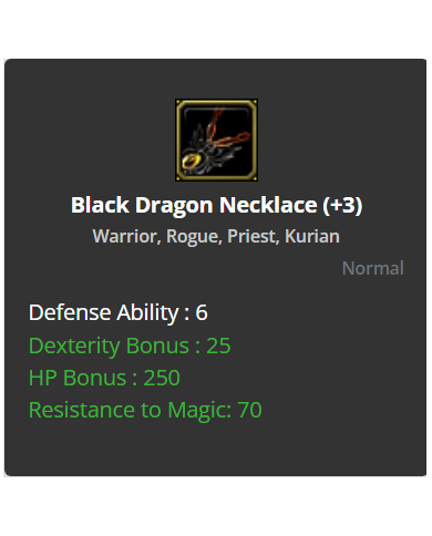 +3 Black Dragon Necklece
