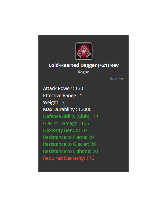 +10 Cold Hearted Dagger