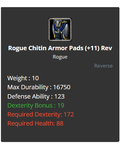 reb11 chd + rogue chitin set