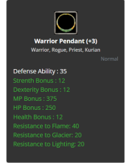 warrior pendant 